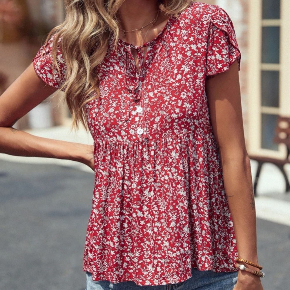 Bobo floral print peplum blouse
